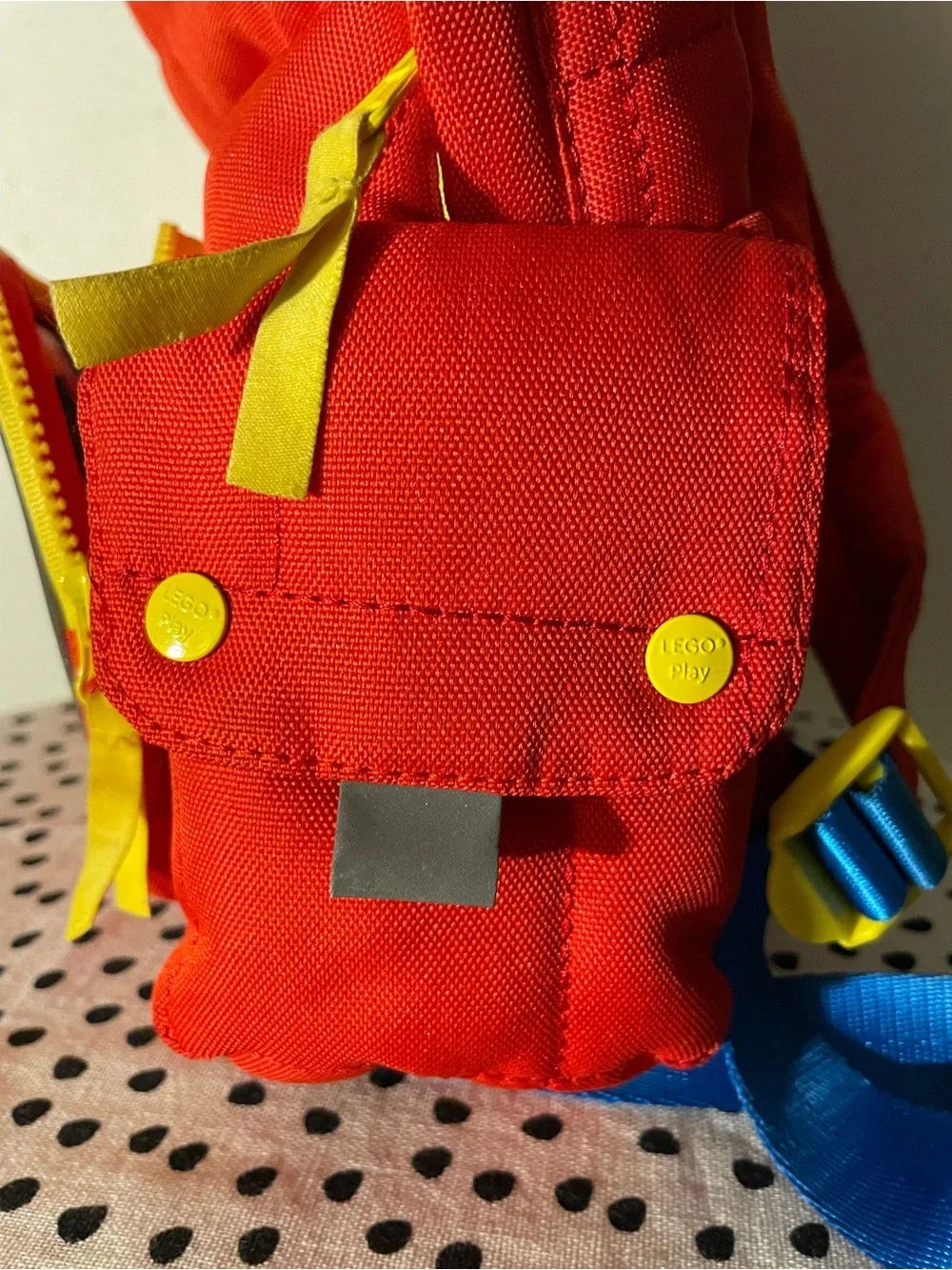 LEGO Kids Red Quilted Backpack with Yellow Trim